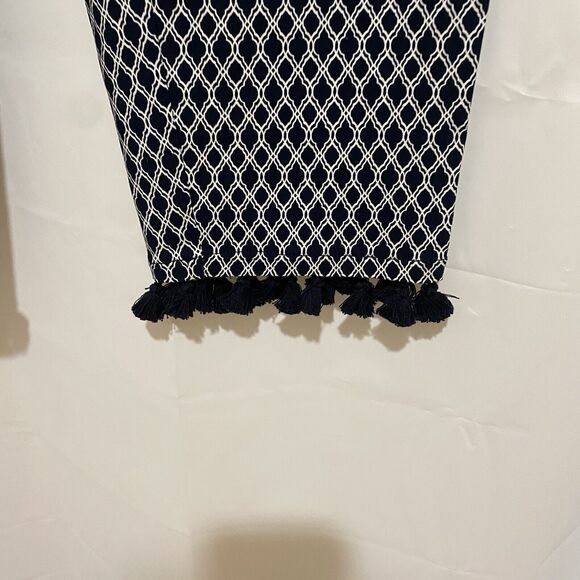 Ruby Rd Women’s Size M Capri Pants Dark Blue White Fringe - Picture 2 of 6